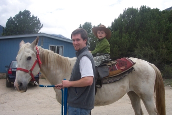 Grayson on his horse Thirsty