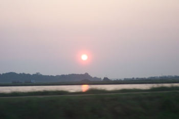 sunrise over catfish ponds