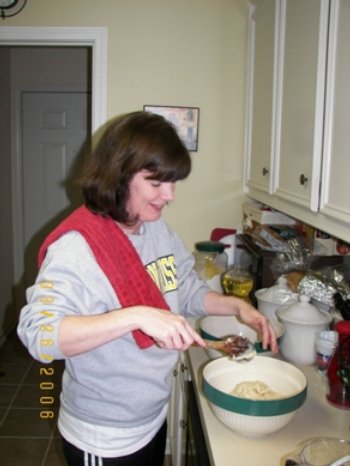 Mixing up the dough