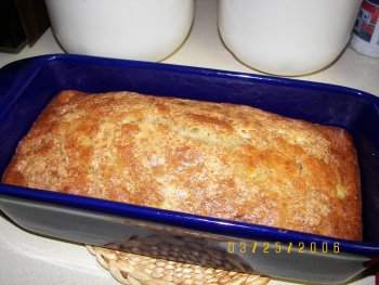 Reduced Calorie Banana Bread, hot out of the oven