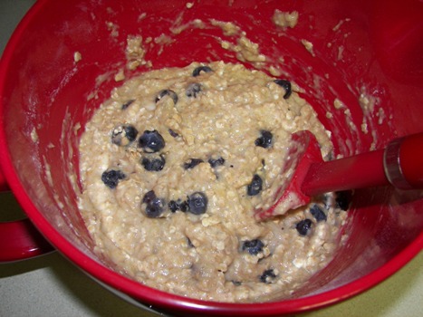 Banana-Blueberry Muffin Batter