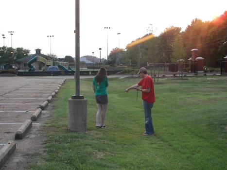 Elizabeth and Chris Geocaching