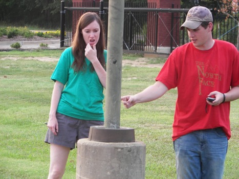 Elizabeth and Chris Geocaching