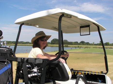 Stacy got to drive the golf cart!!