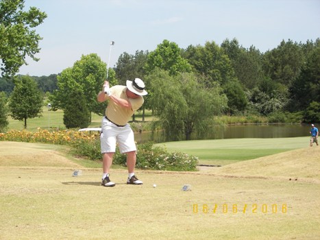 Teeing Off on an early hole