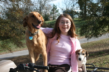 Brittany with Beau and Roscoe