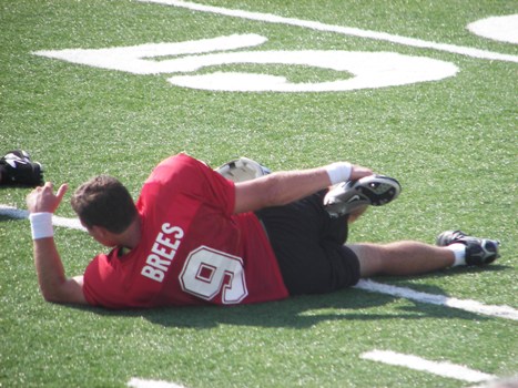 Drew Brees Stretching