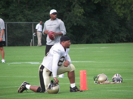 Deuce McAllister on the sidelines