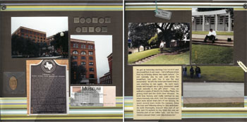 Dealey Plaza, Dallas TX scrapbook layout