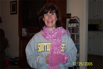 New Pink Scarf and Matching Gloves