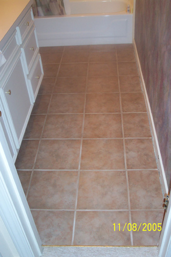 New ceramic tile floor in the guest bath - voila!