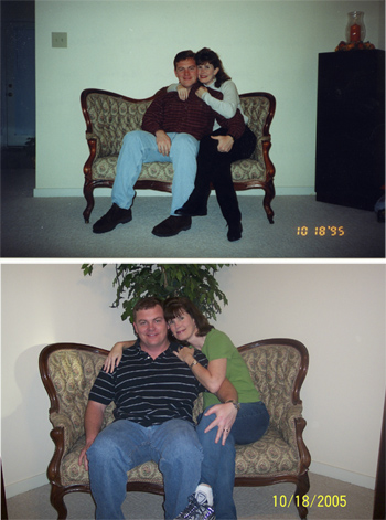 Tim and Stacy, 1995 and 2005
