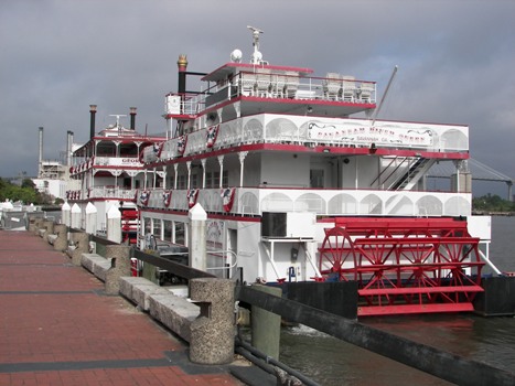 Riverboats Lined up on the Savannah River