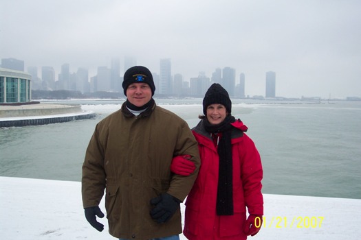 Tim and Stacy at Lake Michigan